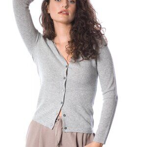 NWT! DongLi - 100% Cashmere V-Neck Cardigan in Frost - Multiple Sizes